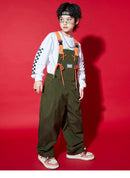 Boys Hip Hop Loose Overalls Girls K-pop Cargo Pants Kids Dungaree Joggers Children Jumpsuit Street Dance Romper Teen Streetwear