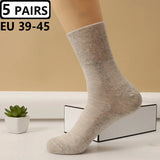 5 Pairs Plus Size EUR 45-50 Prevent Varicose Veins Socks Mens Diabetics Patients Cotton Loose Mouth Sock Man Women Comfort Meias