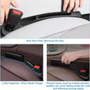 2pc Car Seat Gap Filler Organizer Pu Waterproof Car Seat Gap Plug Strip with 2 Grooves Seat Gap Storage Auto Interior Accessorie