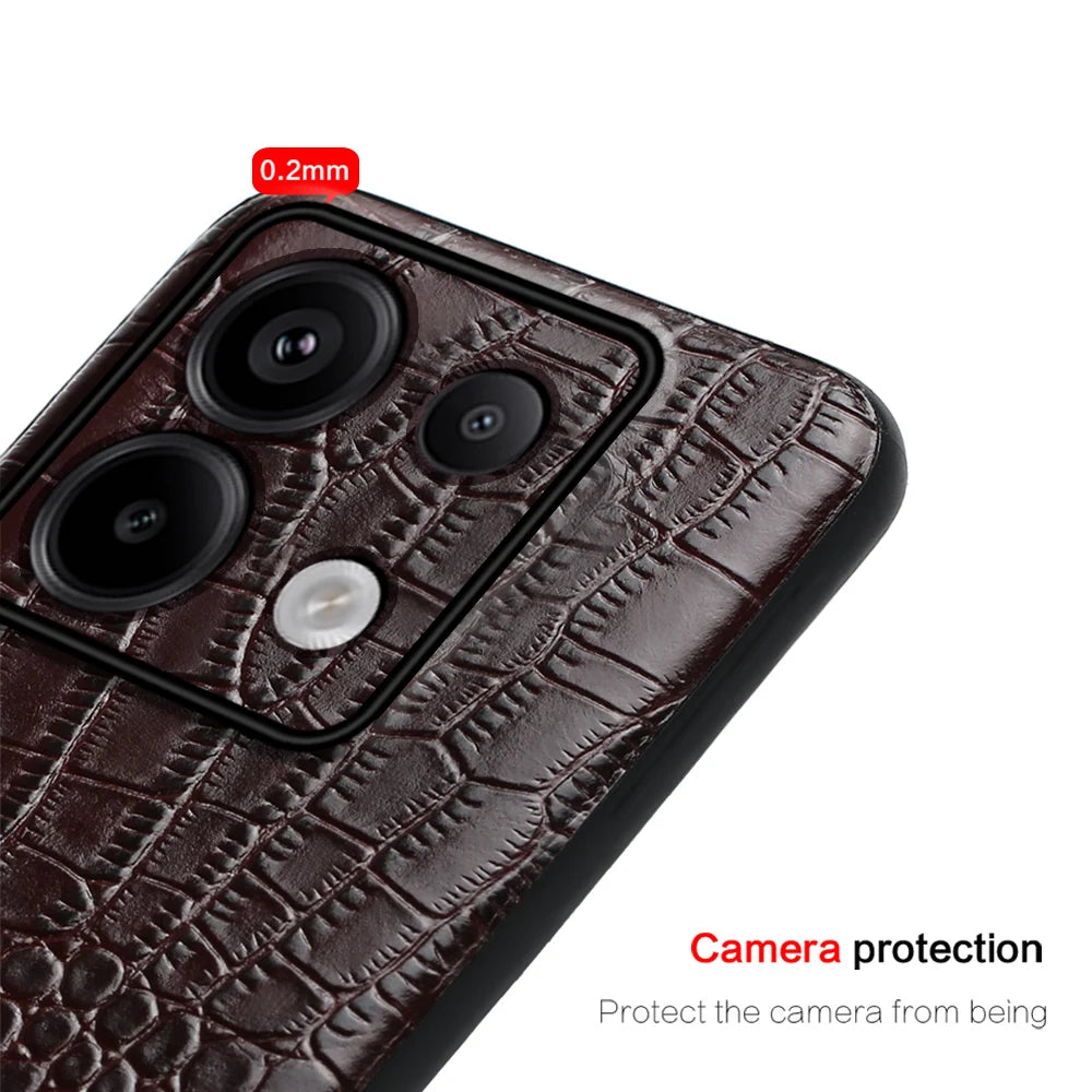 Genuine Cowhide Leather Phone Case for Xiaomi Mi 14 Ultra 13T Pro 14T Pro Poco X6 Pro Back Cover for Redmi Note 13 Pro Plus 5G