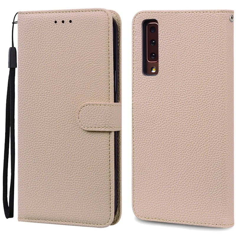 Funda de cuero de lujo con tapa para Samsung Galaxy A7 2018 (SM-A750F)