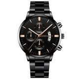 Fashion Men Stainless Steel Watch Luxury Calendar Quartz Wristwatch Men's Business Watches for Men Clock Montre Homme