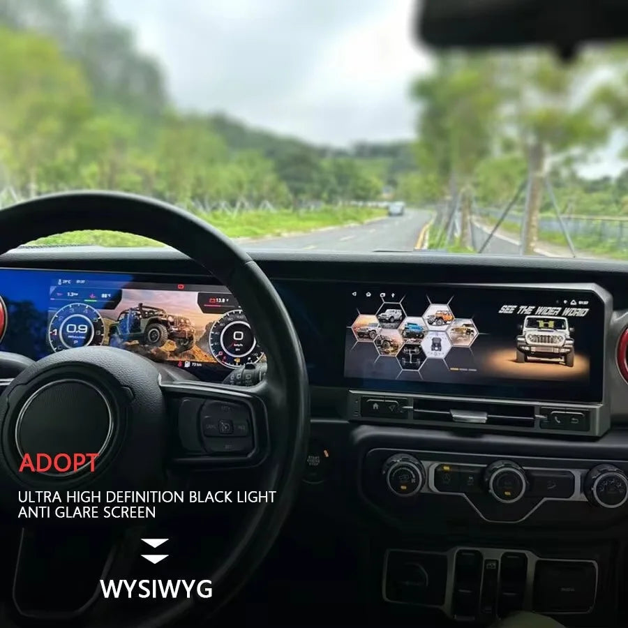 For Jeep Wrangler 2018-2022 Carplay LCD Instrument Panel Dual Screen Android Multimedia Video Player GPS Navigation Android Auto