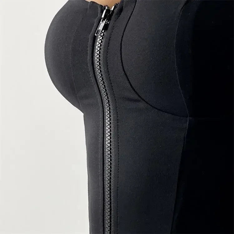 Chaqueta deportiva sexy de manga larga con almohadilla para el pecho, ajustada, para mujer, para yoga, running y fitness, para otoño, zapatillas de entrenamiento Nike Airbag.