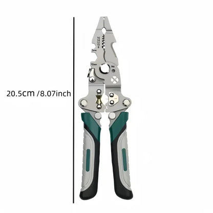 Wire Stripping Pliers Multi-Function Electrician Tool With Crimping Cutting and Wrench Features Foldable Design for Easy Storage