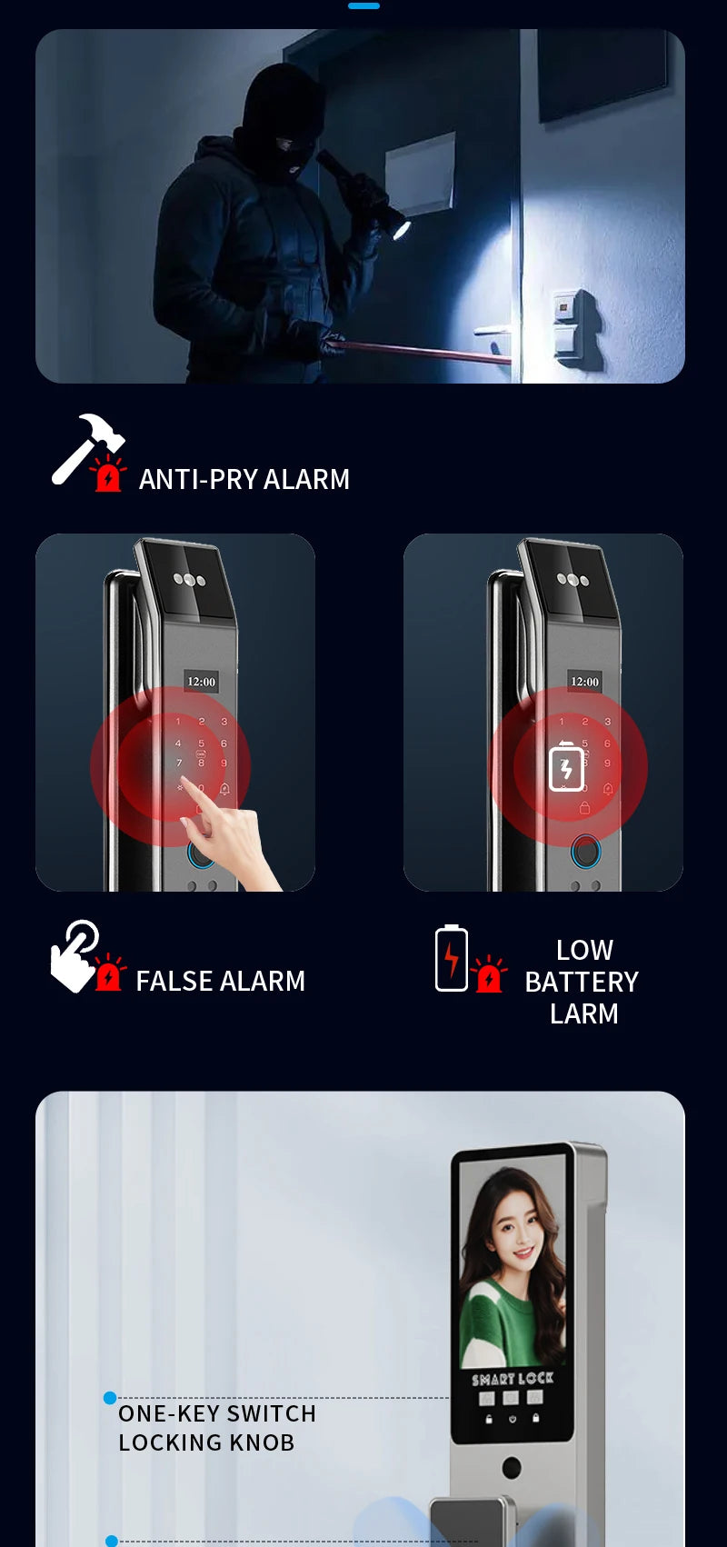 XSDTS Wifi Tuya APP Face Recognition Smart Door Lock With Camera Video Call Voice Intercom Digital Door Lock Automatic Door Lock