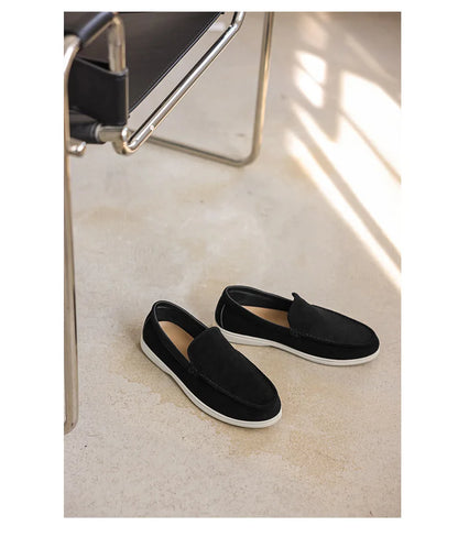 Men Flat Loafers 2025 Frosted Suede Flat Shoes Comfortable Non Slip Fashion Loafers Lightweight Trendy Outdoor Casual Shoes