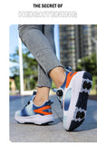 Kids Two Wheels Roller Skating Shoes With Light Magic Stick Walking Shoes Detachable Wheels Roller Skate Shoes For Teenagers