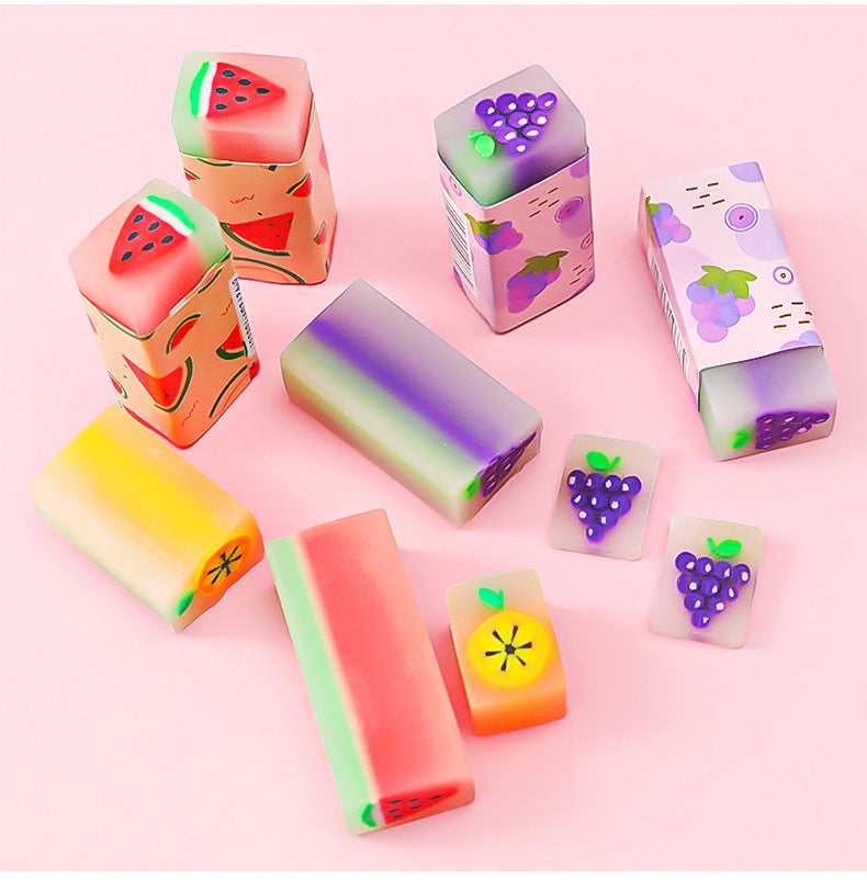 3pcs/lot Cartoon Creative Fruit Eraser Pupils Exam Pencil Eraser Children's Stationery Painting Sketch Eraser  School  Kawaii