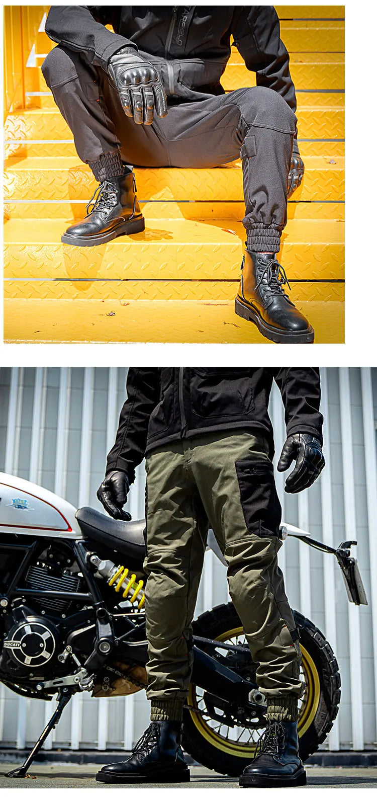 SFK New Black Motorcycle Pants Riding Men Equipment Summer Breathable Trousers With CE Protection Armor Wearing Gears Accessories