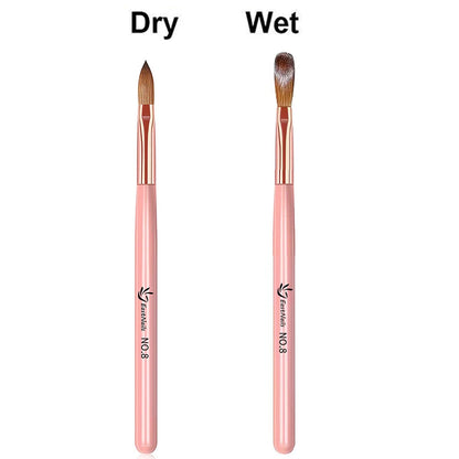 Pink Handle Acrylic Nail Brush Size 16/18/22 mm Acrylic Application Nail Brushes Pen Professional Powder Extension Carving