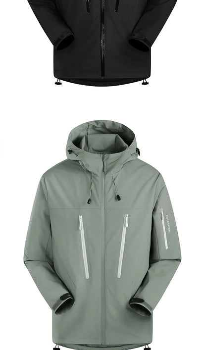 Spring Autumn Men's Windbreaker Fashion Outdoor Mountaineering Travel Windproof Waterproof Hooded Jacket Slim Fit Versatile Coat