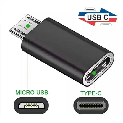 10-1Pcs Micro USB Female To Type C Male Adapter OTG Converter Micro-B To USB-C Connector Phone Charger Cable Adapter For Samsung