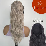 34inches Synthetic Ponytail Hair Extension Clip in Fake Wig Hairpiece Blonde Wrap Around Pigtail Long Smooth Overhead Pony Tail