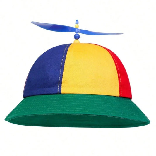 Detachable Propeller Baseball Cap Cotton Color-block Bamboo Dragonfly Sunscreen Adjustable Colorful Helicopter Spiral Hat