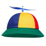 Detachable Propeller Baseball Cap Cotton Color-block Bamboo Dragonfly Sunscreen Adjustable Colorful Helicopter Spiral Hat