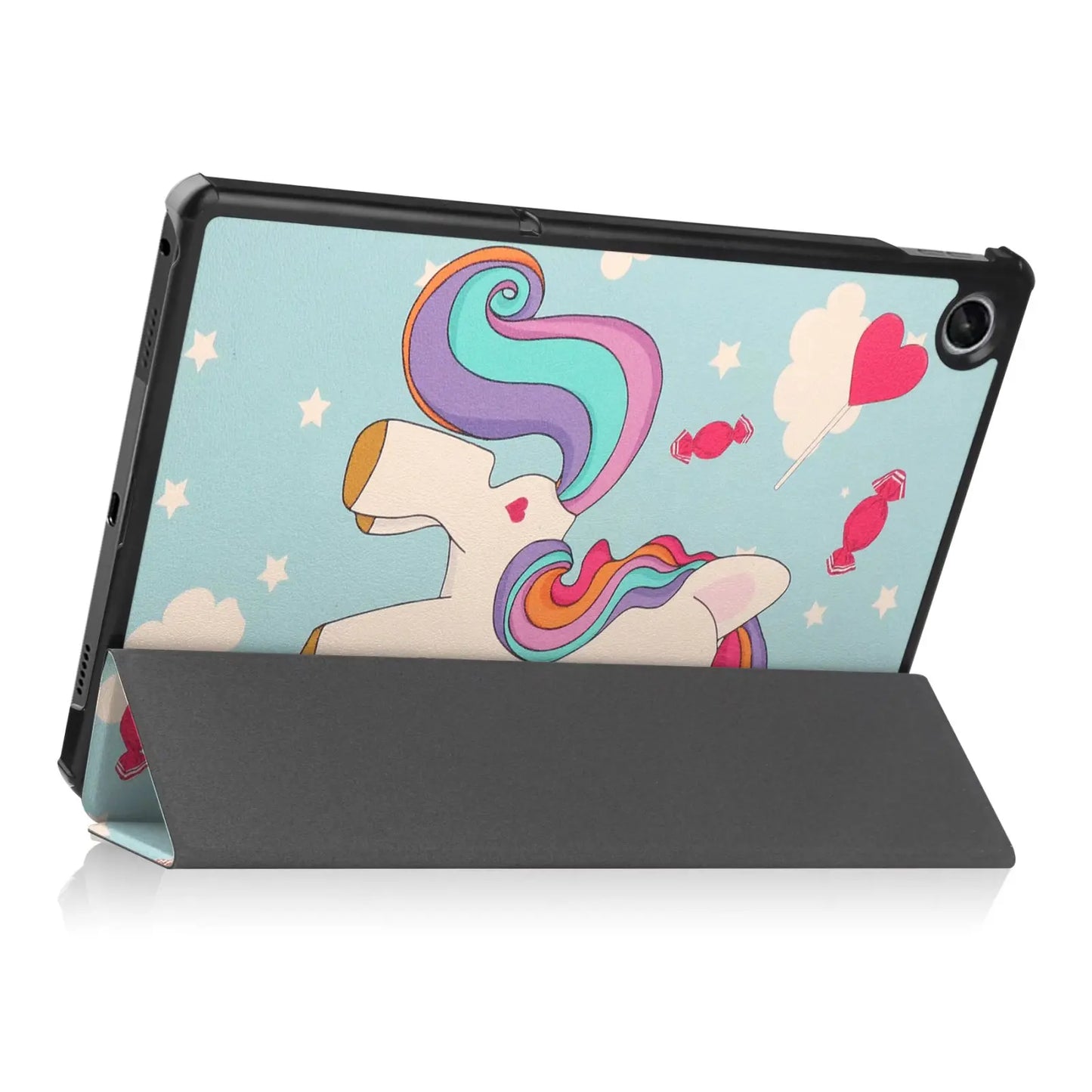 Leather Case for Lenovo Tab M10 FHD Plus 3rd 2nd Gen HD 10.1 10.6 Inch X306F X505F Kids Unicorn Folding Stand Smart Cover Funda