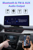 Srnubi 10.26" Dash Cam Rearview Wireless Carplay & Android Auto 4K DVR Navigation Player Dual Lens Recorder Dashboard WIFI 5.0BT