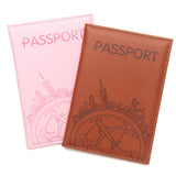 Global Flight Printed Passport Holder Leather Passport Covers Lightweight Airplane Passport Case Id Holder Plane Ticket Holder