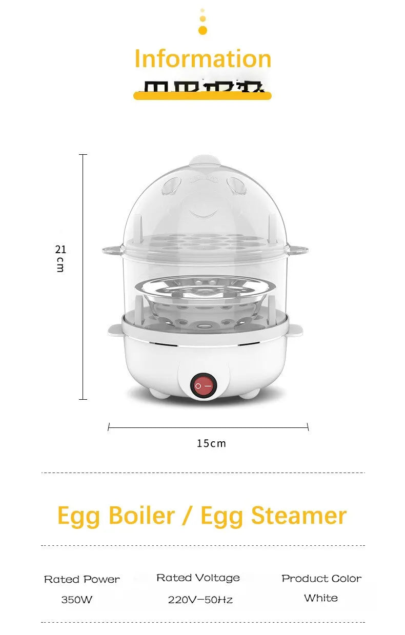 Electric egg cooker kitchen breakfast machine new multi-functional 220V double layer egg cooker mini steamer egg cooker