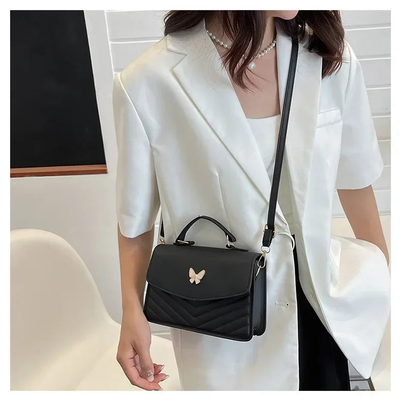 PU Versatile and Fashionable Portable Small Square Bag Single Shoulder Crossbody Bag Luxury Designer Handbag Women's Bags