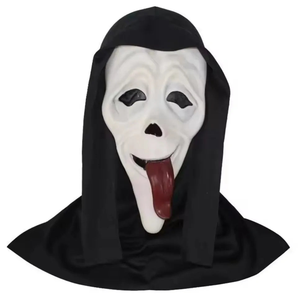 Máscara de Terror para Cosplay de Halloween (Grito), Máscara de Esqueleto Respirável para Festas de Terror e Role-Playing de Halloween