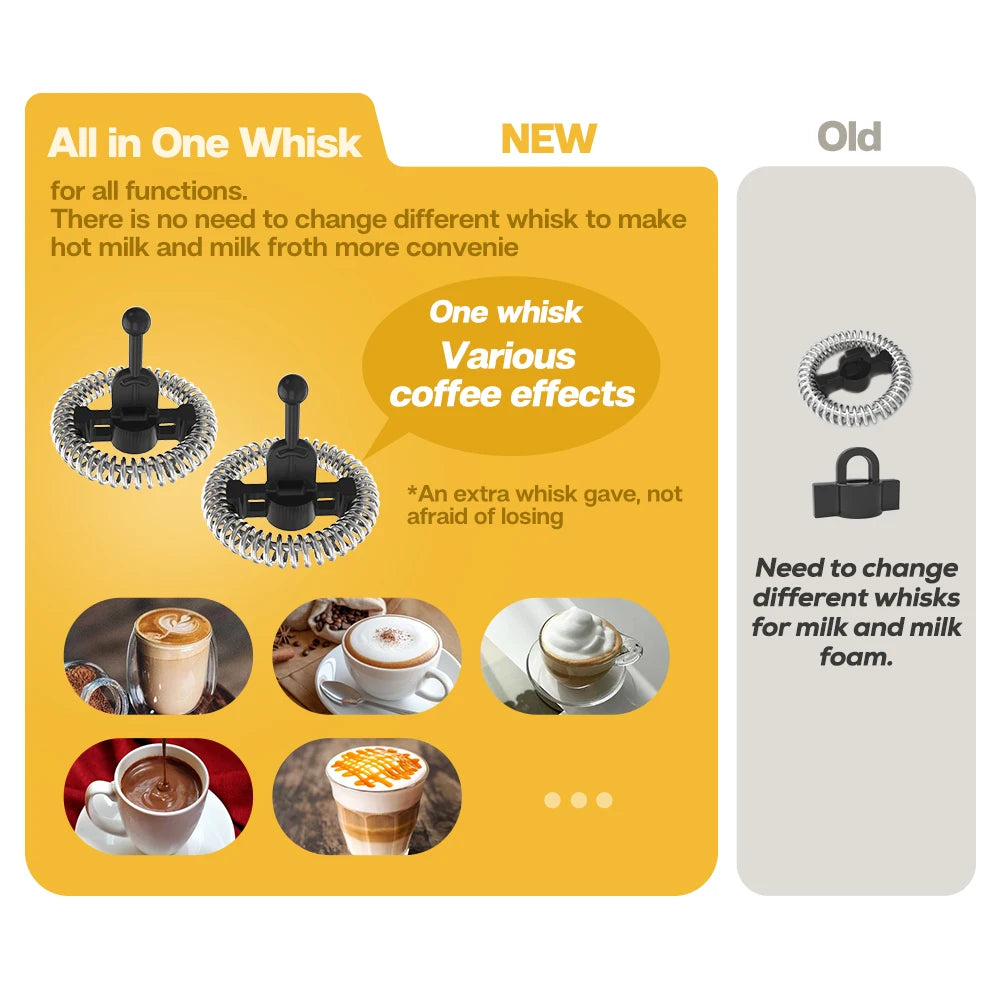 HiBREW Milk Frother Frothing Foamer Chocolate Mixer Cold/Hot Latte Cappuccino Fully Automatic Milk Warmer Cool Touch M1A