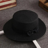 High Quality Flat Top Boater Sun Hat Straw Hat For Men & Women Summer Travel & Beach With Wide Brim UV Protection