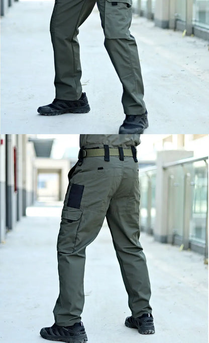 Pantalones de trabajo tácticos para hombre, pantalones cargo para exteriores, multibolsillos, impermeables, para otoño y primavera, ropa de trabajo al aire libre, pantalones de senderismo