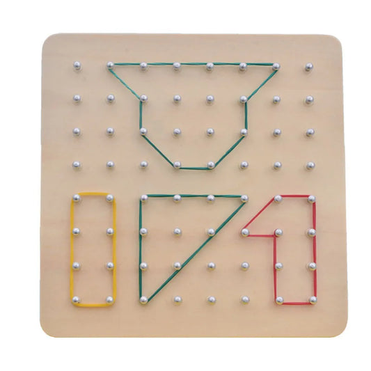 Montessori Baby Creative Toy Graphics Rubber Tie Nail Boards with Cards Childhood Education Preschool Kids