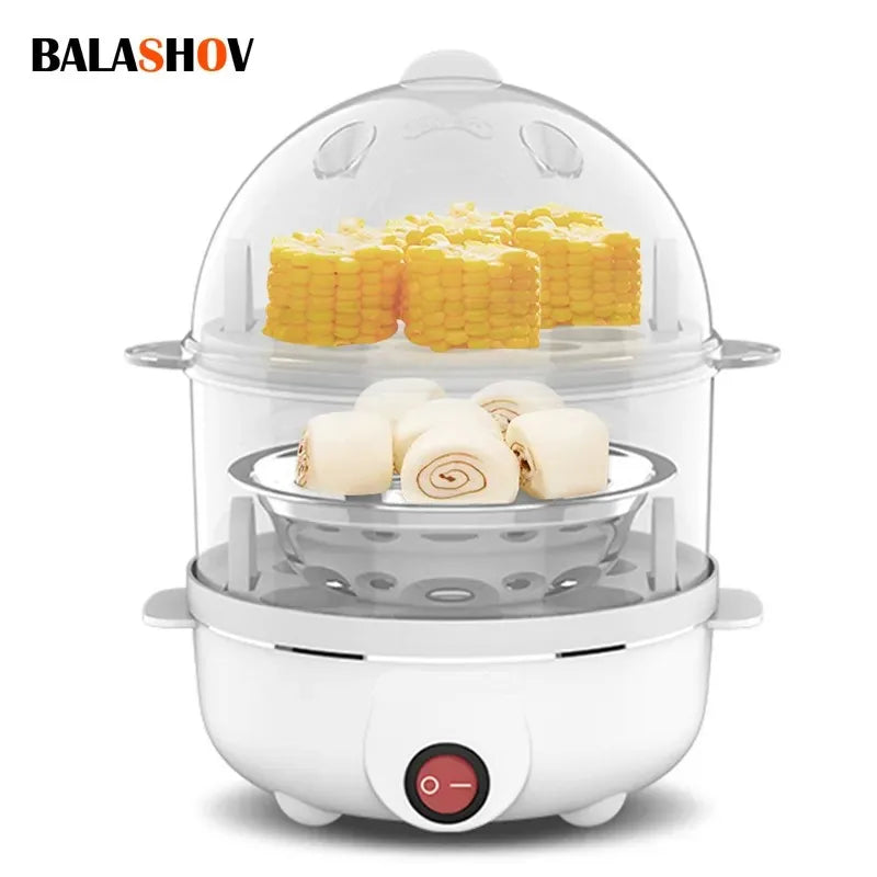 Automatic Electric Egg Streamer Multifunctional Electric Egg Boiler Double Layers Egg Cooker Mini Kitchen Breakfast Machine