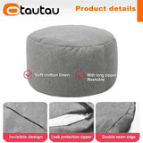 OTAUTAU-puf de lino con relleno, puf otomano, taburete redondo de tatami, futón, muebles de salón relajantes