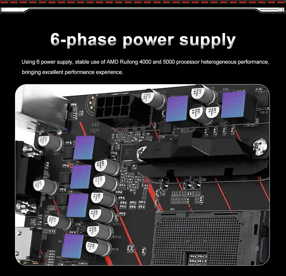 JGINYUE AM4 Motherboard supports AMD Ryzen R3 5 7 1/2/3/4/5th CPU processors DDR4 dual channel Memory RAM M-ATX A520M-H
