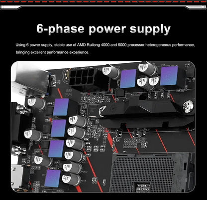 JGINYUE AM4 Motherboard supports AMD Ryzen R3 5 7 1/2/3/4/5th CPU processors DDR4 dual channel Memory RAM M-ATX A520M-H
