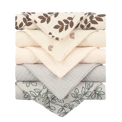5PCS Soft Absorbent Gauze Cotton Baby Towels Wipe Face Cloths Towel Face Handkerchief Baby Bathing Feeding Washcloth