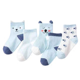 5 pares de calcetines de bebé con dibujos animados, primavera otoño, rayas, lunares, niñas y niños, calcetines tobilleros suaves, calcetines cortos para niños pequeños 