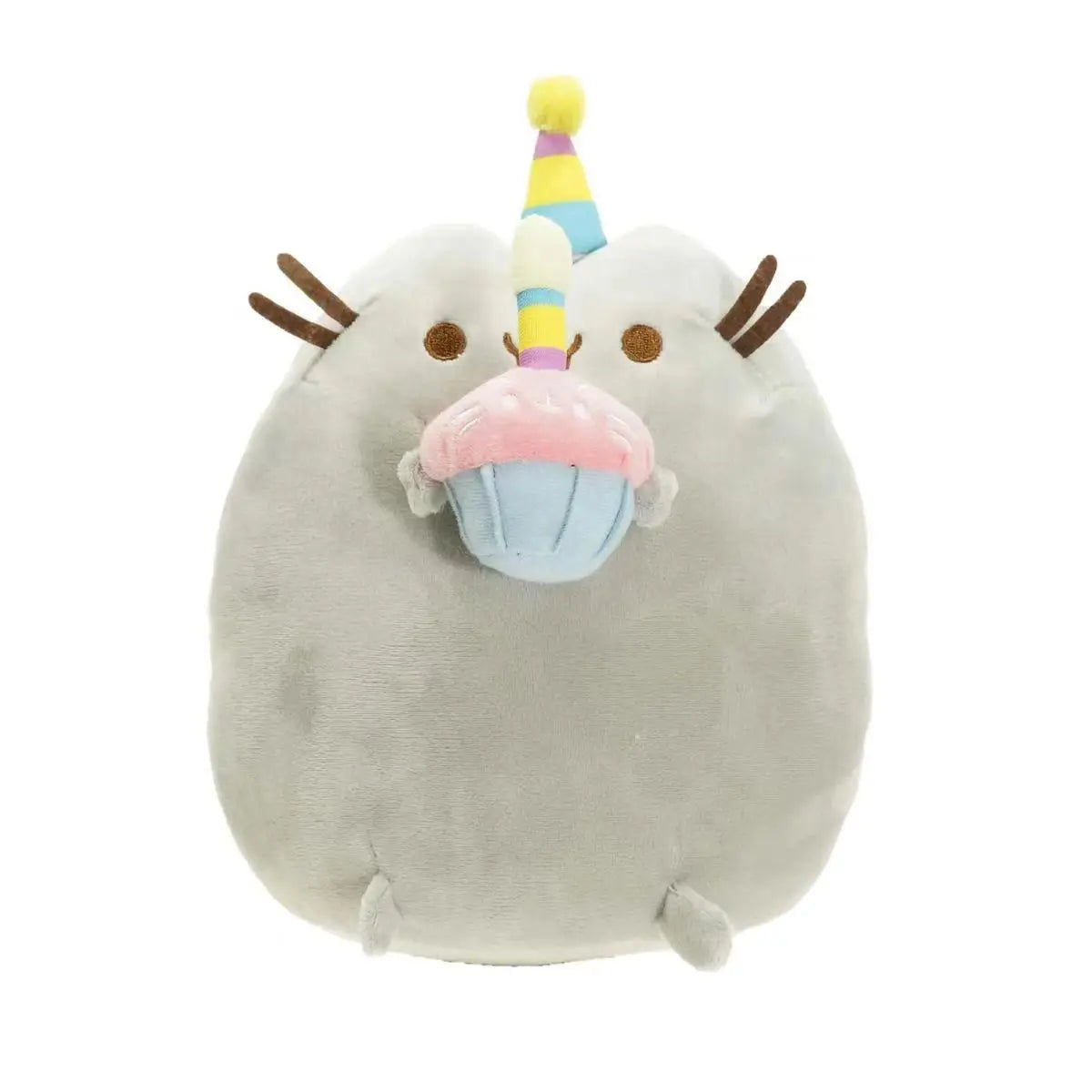 Peluche de gato de imitación de 15 cm, suave, color blanco y gris, ideal como regalo de cumpleaños para niñas y mascotas.