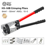 Alicates de crimpado, crimpadora de terminales de tubo, herramienta de crimpado hexagonal, multiherramienta, terminal de cable de batería, cable, herramientas manuales HX-50B 6-50 mm² AWG 10-0