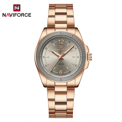 NAVIFORCE Women Watches Stainless Steel Sports Fashion Watch Waterproof Ladies Classic Wrist Watch Simple Luminous Girl Clock
