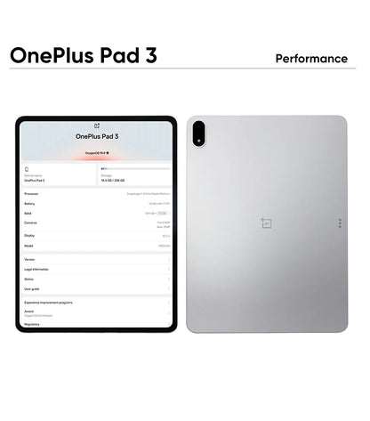 OnePlus Pad 3 13.2inches Tablet 144Hz Screen 12140mAh Snapdragon 8 Battery 13MP Rear Camera 8 Speakers 80W Charge Global Version