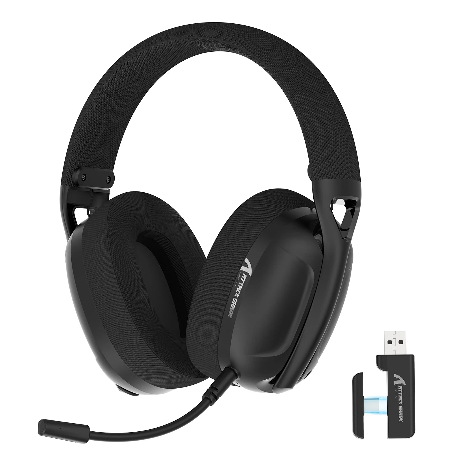 ATTACK SHARK L80 180g Ultra-Light Gaming Headset, Pluggable Microphone, Wired/Bluetooth/2.4G Wireless, 5.1 Channel Stereo Sound