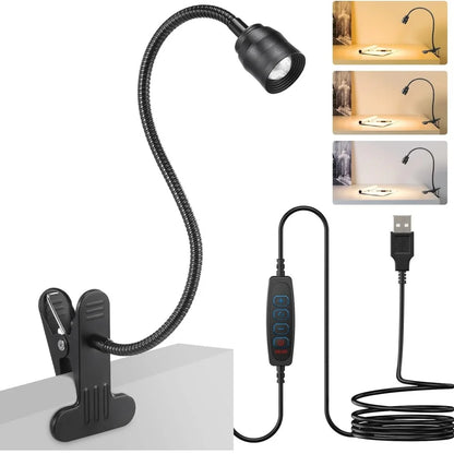 Zoomable led luzes de leitura braçadeira usb livro luz flexível pescoço de ganso ler luz da noite ajustável livro lâmpada studing lâmpada de leitura