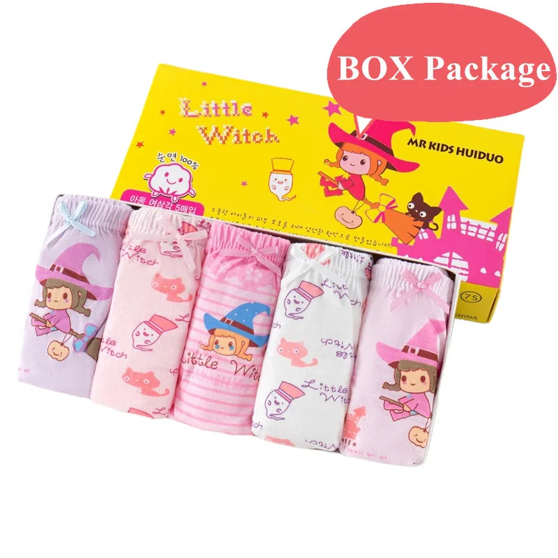 5 paquetes/caja de ropa interior para niños, bragas triangulares de algodón suave con dibujos de Mickey, transpirables, caja de regalo.