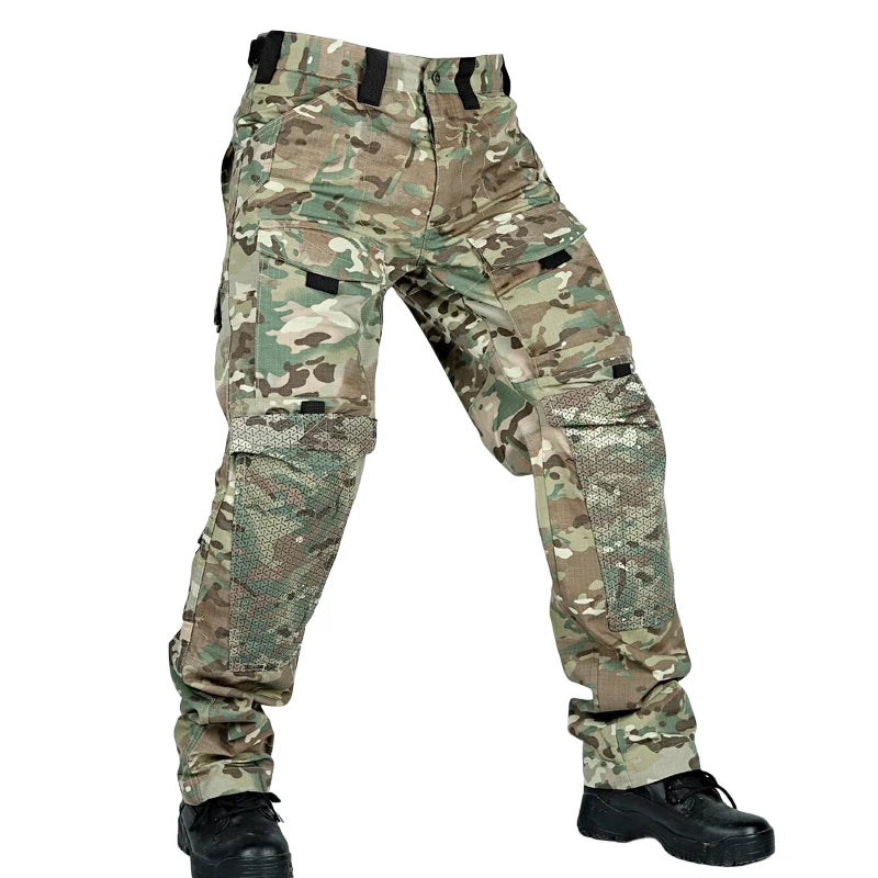 Tactical Pants Men Multi-Pocket Outdoor Cargo Pants Military Combat Trousers Men's Wear-Resistant Hiking Work Trousers Male