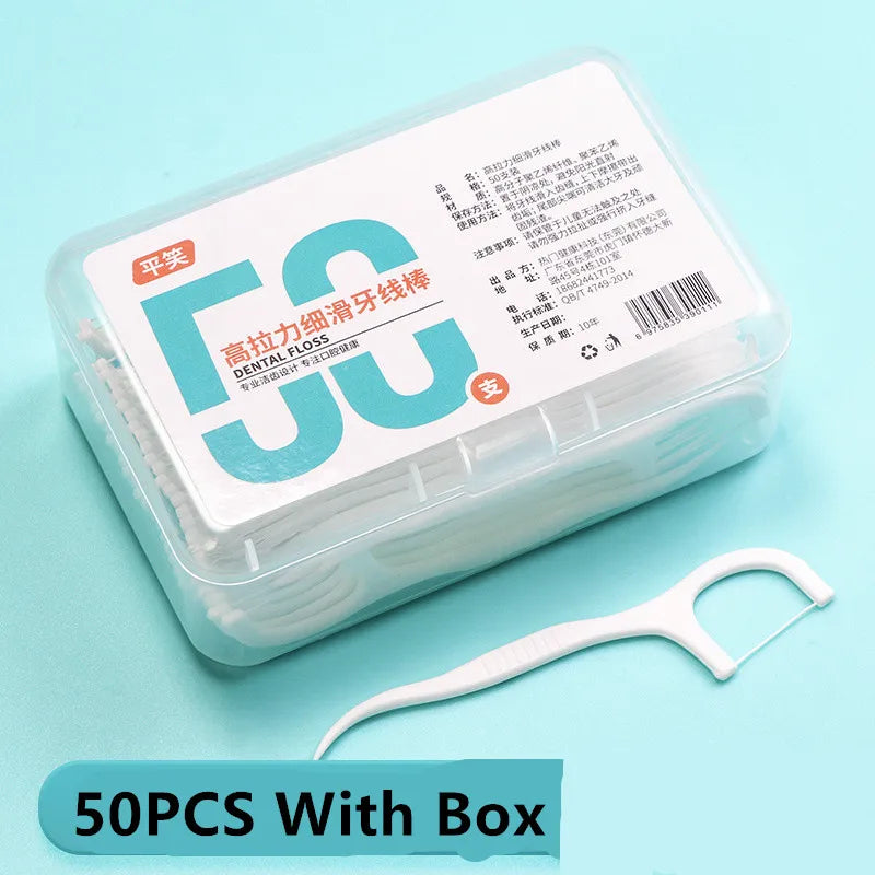 Bolsa de 1/2/5 Hilo Dental Desechable Palillos de Hilo Dental Limpieza Interdental Cepillo Interdental Palillos de Hilo Dental Cuidado Bucal