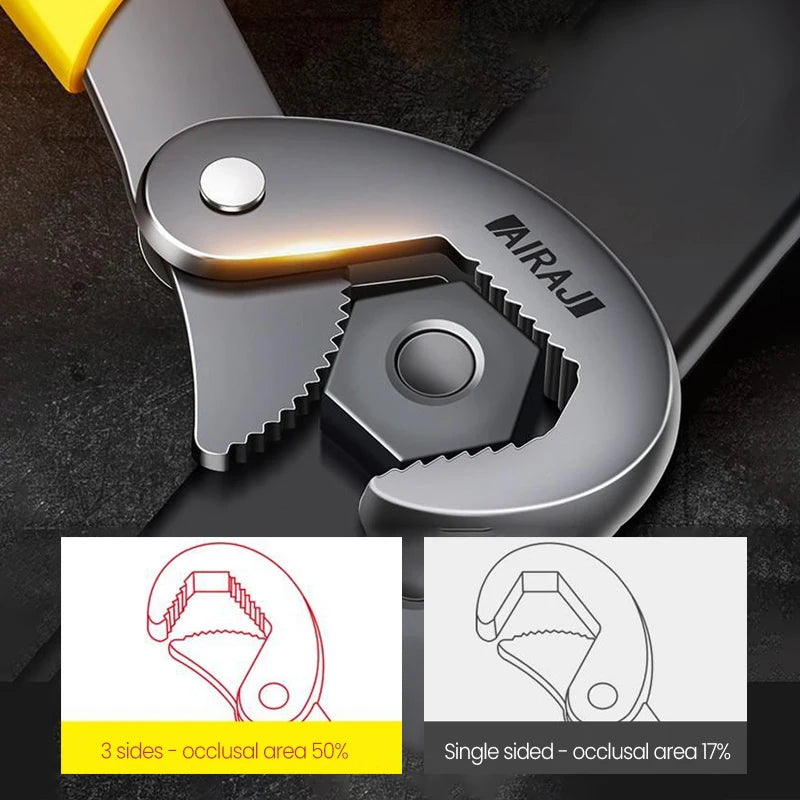AIRAJ Universal Wrench Multifunctional Opening Wrench Adjustable Ratchet Spanner Hand Repair Tools