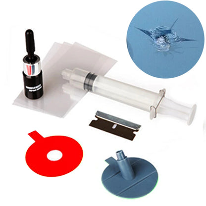 Diy kit de reparo do pára-brisa do carro ferramentas conjunto reparo do pára-brisas vidro automático dar maçaneta da porta adesivos decorativos protetores
