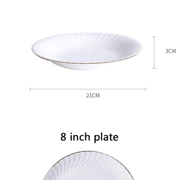 1pc Dish And Plates Bone china Dinner Set China Health Tableware White Ceramic Fruit tray  Soup plate Bowl Dish Gift Porcelain