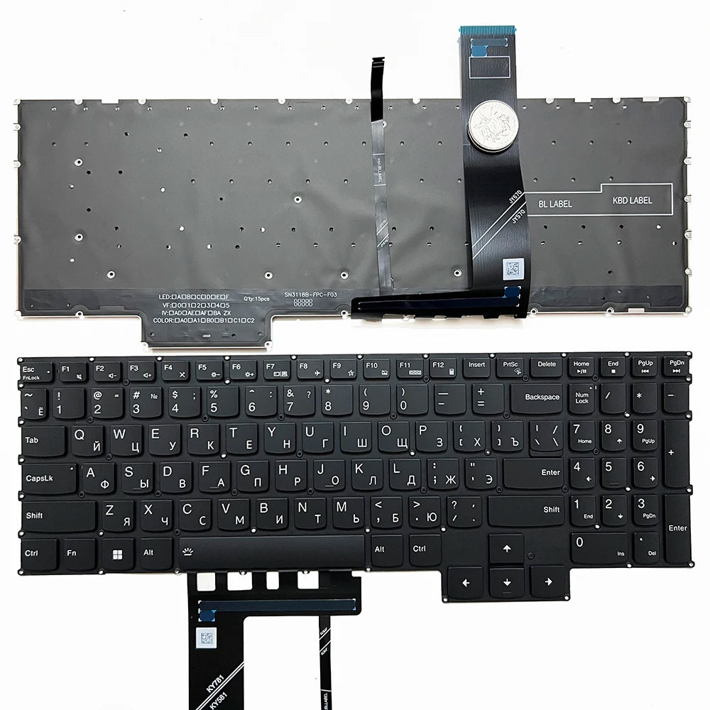 US/RU Backlit Keyboard for Lenovo Legion 5 Pro 16ITH6 16ITH6H 16ACH6 16ACH6H 16ARH7 16ARH7H 16IAH7 16IAH7H 82RF 82JD 82JQ 82RG