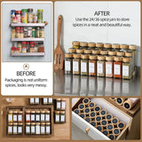 Glass Spice Jars with Bamboo Lid Spice Seasoning Containers Spice Pot Salt Pepper Shakers Spice Organizer Kitchen Spice Jar Set